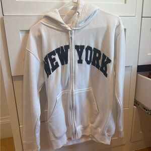 White New York Zip up